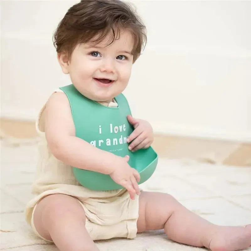 Bella Tunno - Wonder Bib, Silicone Baby Bib, Non-toxic BPA Free, I Love Grandma Image 4
