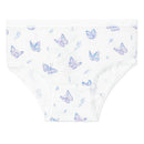 Bamboo underwear for girls featuring a butterfly print in pastel colors, suitable for sizes 2/3T.