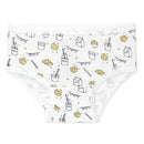 Bamboo underwear for girls featuring a playful milk and cookie print, designed in size 2/3T.