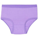 Purple bamboo underwear designed for girls, featuring a comfortable elastic waistband and a soft texture.