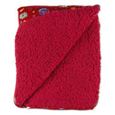 Bamboo blanket featuring a red fluffy side and a Hogwarts Express pattern on the other side.