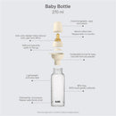 BIBS 270 ml baby bottle in ivory, featuring a latex nipple, anti-colic design, and collapsible funnel for easy filling.