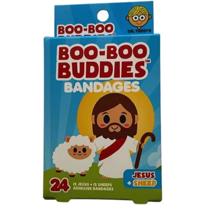 Boo Boo Buddies - Kids Adhesive Bandages, Jesus + Sheep Image 1
