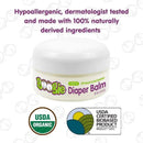 Boogie Wipes Baby Diaper Rash Balm in a 1.5 oz jar, labeled hypoallergenic and made with 100% naturally derived ingredients.