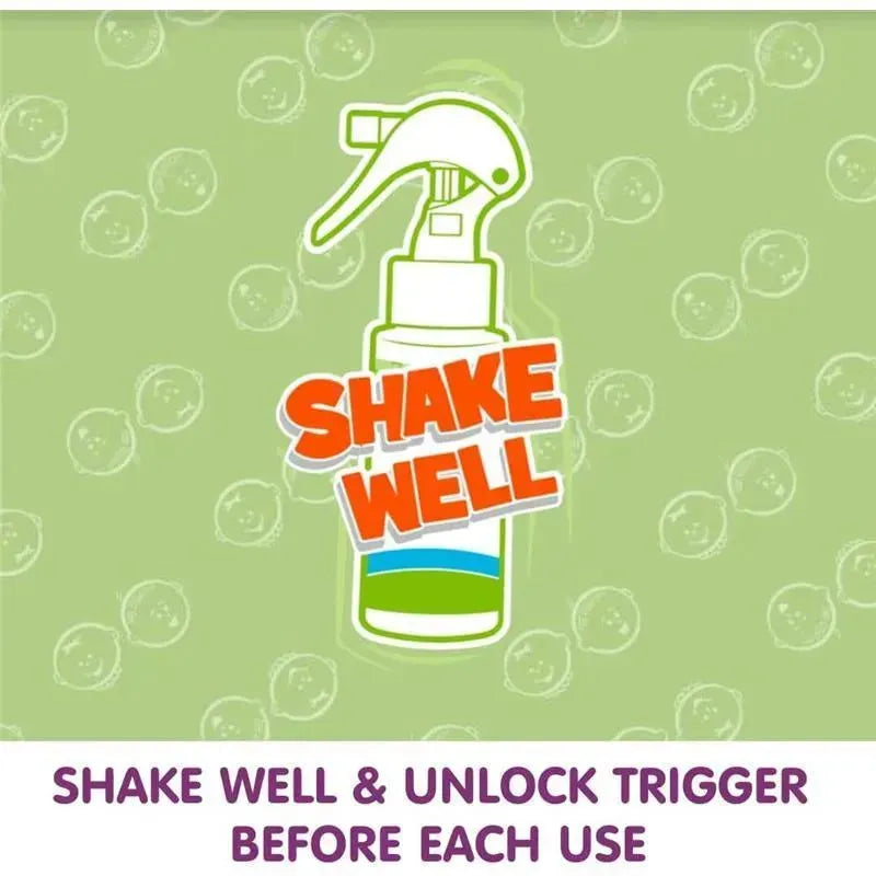 Spray bottle for Boogie Wipes Bottoms No-Rub Diaper Rash Spray with instructions to shake well and unlock trigger before use.