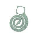 Green Sage silicone sippigrip cup and toy holders with textured surfaces and a circular design for easy attachment.