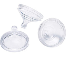 Boon NURSH clear fast-flow nipples in a 3-pack, showcasing their standard-neck design and smooth surfaces.