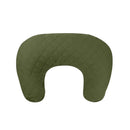 Boppy Nursing Pillow Luxe in moss quilted fabric, designed for comfortable feeding and support.