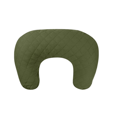 Boppy Nursing Pillow Luxe in moss quilted fabric, designed for comfortable feeding and support.