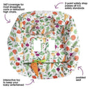 Boppy Shopping Cart & High Chair Cover features colorful fruit and vegetable patterns, a padded seat, and a 2-point safety strap.