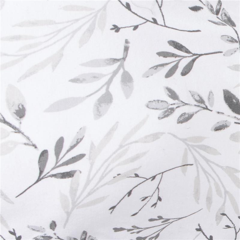 Gray and white fabric featuring a falling leaves pattern, used for the Boppy Side Sleeper.