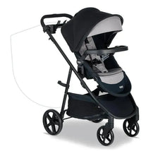 Britax Brook+ Modular Baby Stroller in black and gray, featuring a reclining seat, adjustable canopy, and storage basket.