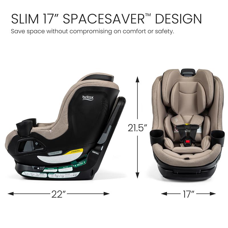Britax Galaxy360 Slim Rotating Convertible Car Seat With SwivelSmooth Steel Ring, Teak Image 8