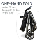 Lightweight Britax Grove Modular Stroller displayed in a folded position; features a one-hand fold mechanism for easy storage.