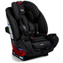 Britax One4Life All-in-One Convertible Car Seat in Raven Black with adjustable harness, side cup holders, and safety labels.