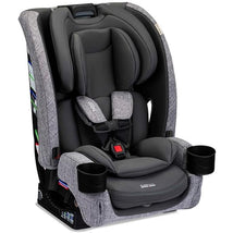 Britax One4life Slim All-In-One Car Seat in Mineral Gray, featuring a modern design, adjustable harness, and cup holders.