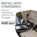 Britax Willow S Infant Car Seat installation process, highlighting the ClickTight feature for secure and easy fitting.