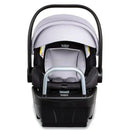 Infant car seat by Britax featuring a Glacier Onyx color with a removable cover, anti-rebound base, and adjustable handle.