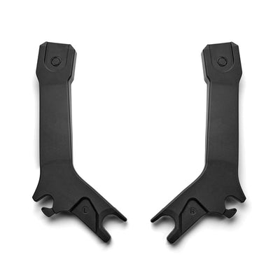 Black Bugaboo Butterfly 2 car seat adapters, featuring left (L) and right (R) indicators for easy installation.