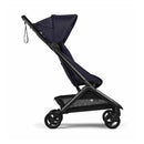 Bugaboo Butterfly 2 Plus Complete Stroller in Deep Indigo with a black frame and a compact, upright design.