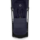 Bugaboo Butterfly 2 Plus Complete Stroller in Deep Indigo, featuring a padded seat with harness and black frame.