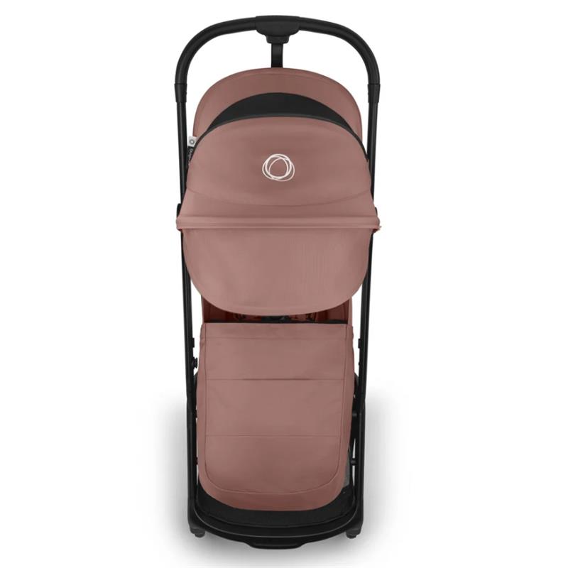 Bugaboo Butterfly 2 Plus Complete Stroller in Dusty Pink, featuring a sleek design with a canopy and storage pouch.