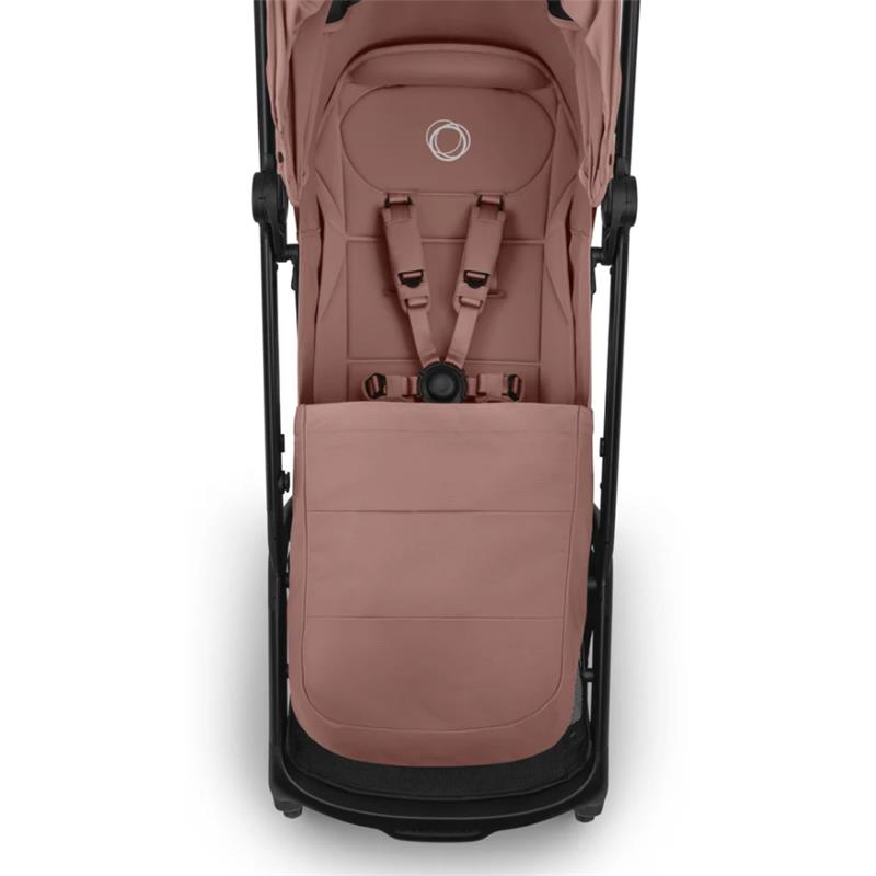 Bugaboo Butterfly 2 Plus Complete Stroller in Dusty Pink, featuring a padded seat, safety harness, and compact design.