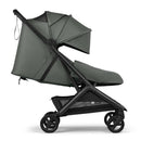 Bugaboo Butterfly 2 Plus Complete Stroller in Forest Green, featuring a compact design, adjustable canopy, and smooth-rolling wheels.