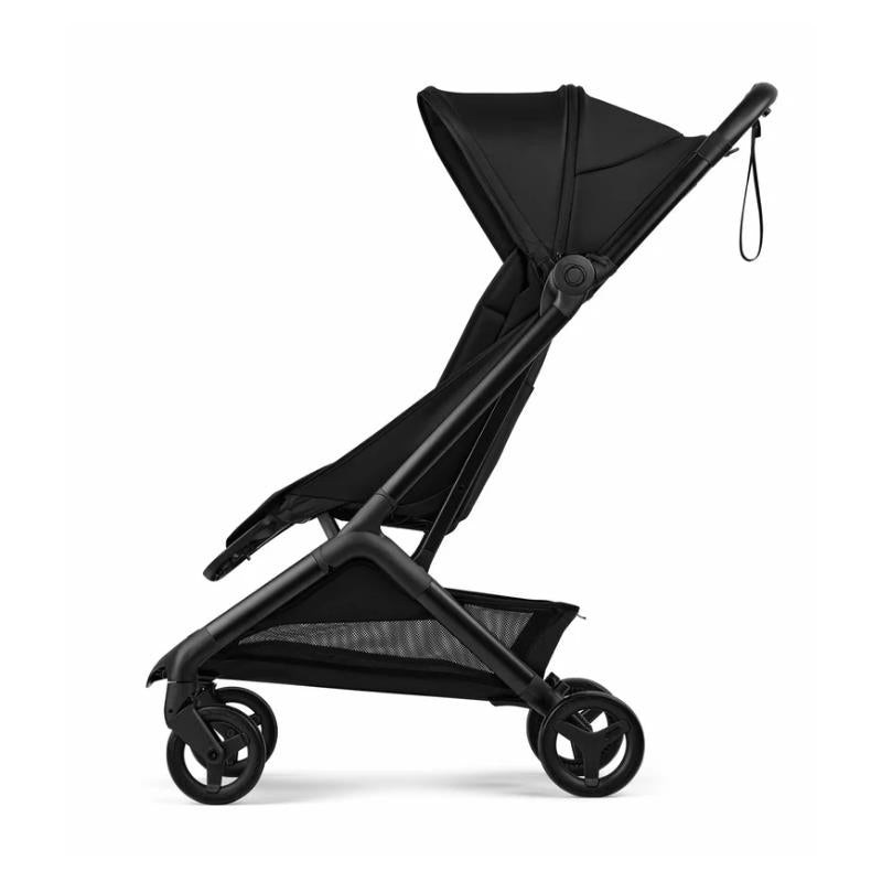 Bugaboo Butterfly 2 Plus Complete Stroller in Heritage Black, featuring a sleek design, adjustable canopy, and mesh storage.