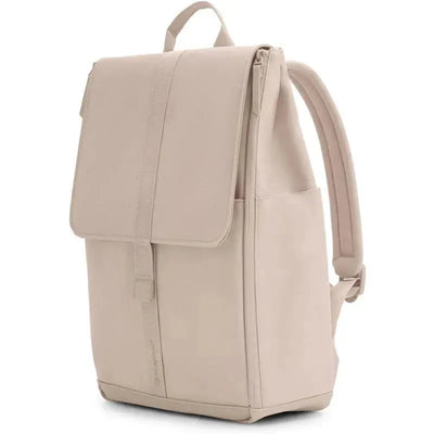 Water-repellent Bugaboo changing backpack in Desert Taupe with a sleek design and adjustable straps.