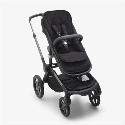 Bugaboo Dual Comfort Seat Liner in Midnight Black, featuring a sleek design for enhanced comfort and support in strollers.