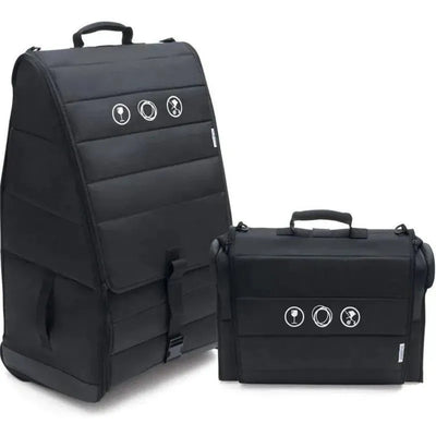Universal Comfort Transport Bag in black, features two compartments with icons for fragile items and a sturdy handle.