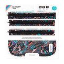 Three clear travel bags in various sizes, featuring colorful text promoting kindness and TSA-compliant design.