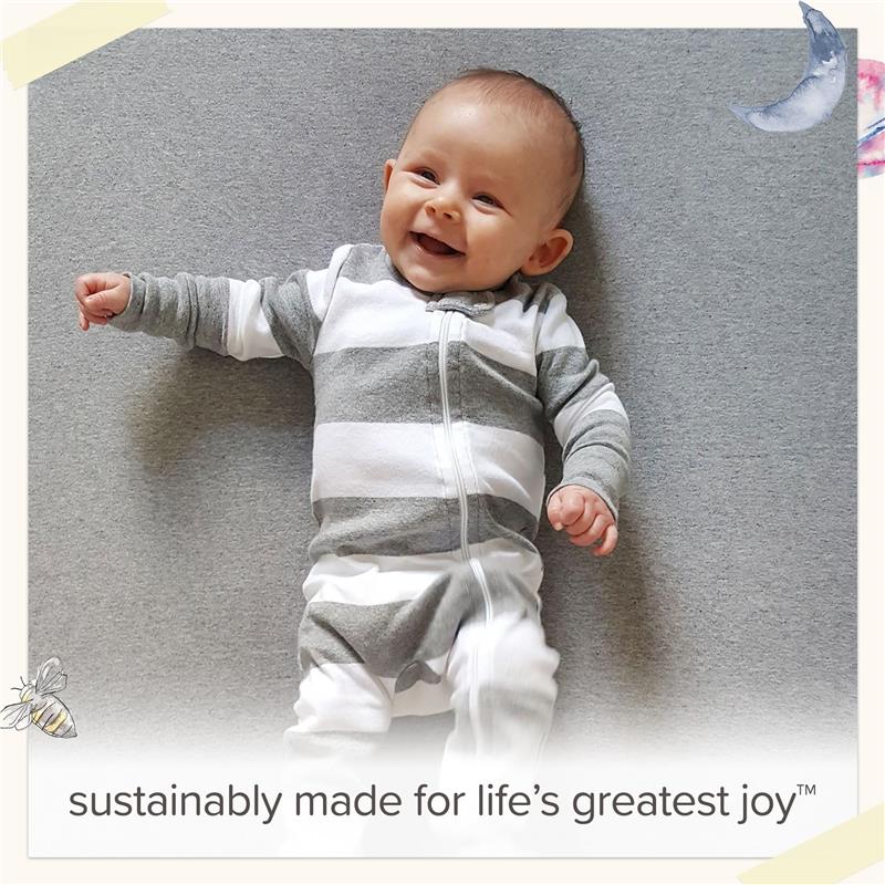 Burts Bees 2Pk Good Night Sky Organic Cotton Crib Sheets Set, Limestone