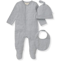 Burts Bees - 3Pk Jumpsuit, Hat & Bib Set, Quarry Image 1