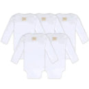Burts Bees - 5Pk Bee Essential Long Sleeve Bodysuit, Cloud Image 2