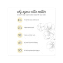 5 benefits of organic cotton for babies: gentle on skin, soft feel, durable after wash, eco-friendly, GOTS certified organic.