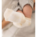 Set of Burts Bees multi ankle socks in oat color, displayed with a soft texture and striped design for infants.