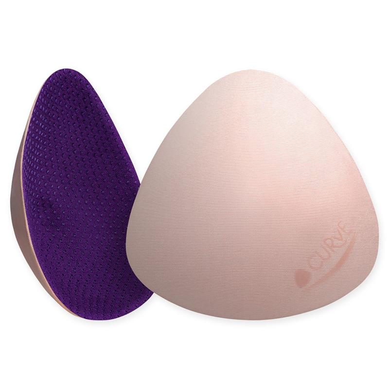 Purple nursing pad with textured backing and smooth front, designed for comfort during nighttime use.