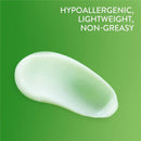 Cetaphil Moisturizing Lotion displayed as a creamy, green product swirl on a gradient green background, highlighting its features.