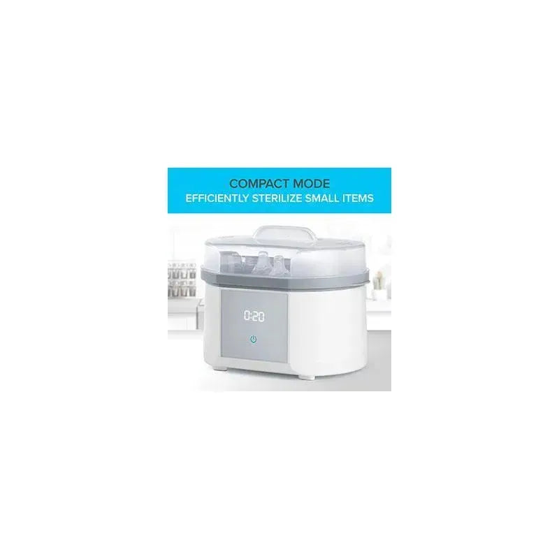 Chicco Advanced Sterilizer & Dryer with a digital timer displaying 0:20, designed for efficient sterilization of small items.