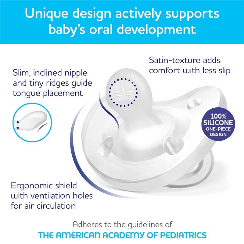 Chicco Physioforma orthodontic silicone pacifier in pink designed for babies 6-16 months; features air ventilation holes and a satin texture.