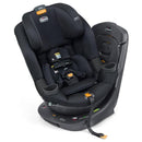 Chicco Fit360 Cleartex Rotating Convertible Car Seat, obsidian with adjustable harness, cup holders, and base indicators.
