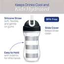 Chicco insulated straw sippy cup for toddlers, 9oz capacity, features a spill-free lid, silicone straw, and BPA-free design.