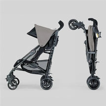 Chicco Liteway stroller in Artic color, featuring a grey canopy, lightweight frame, and compact fold for easy transport.