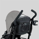 Chicco Liteway stroller in Arctic color features a large canopy, mesh storage compartment, and a cup holder.