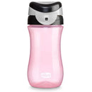 Chicco My Tumbler Open Rim Water Bottle, pink, 12oz, designed for children 2+ years, featuring a free-flow spout.