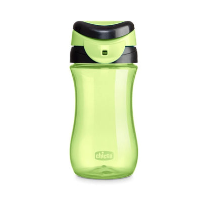 Chicco My Tumbler Rim Spout, 12oz green sippy cup for children 2 years and up, featuring a spill-proof design.