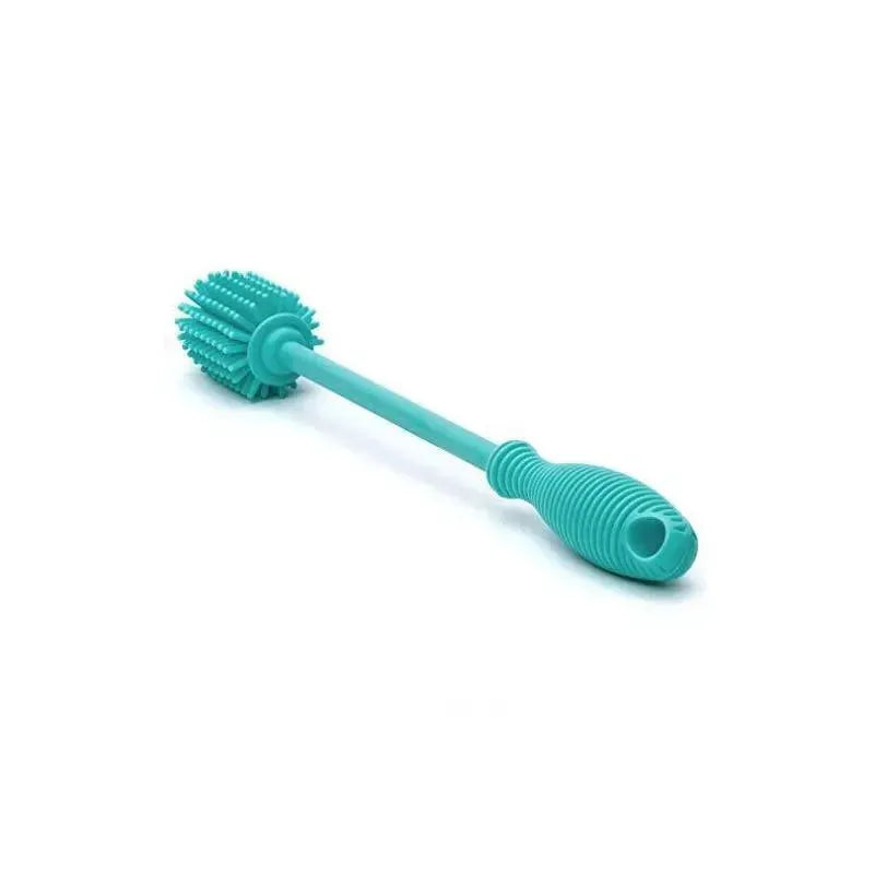 Chicco Silicone Bottle Brush in turquoise with a textured handle and bristle head for effective cleaning.