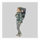 Chicco SmartSupport Backpack Carrier in Solar color, worn by a smiling woman with a child seated securely in the carrier.